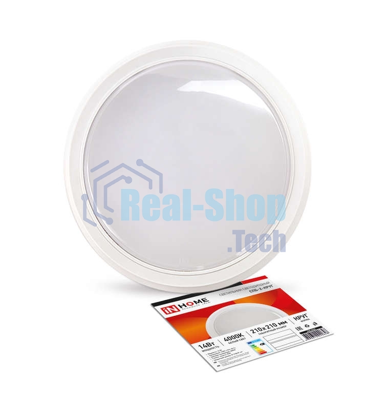 Светильник светодиодный СПБ-2-КРУГ 14Вт 230В 4000К 1100лм 210мм бел. IN HOME 4690612020648