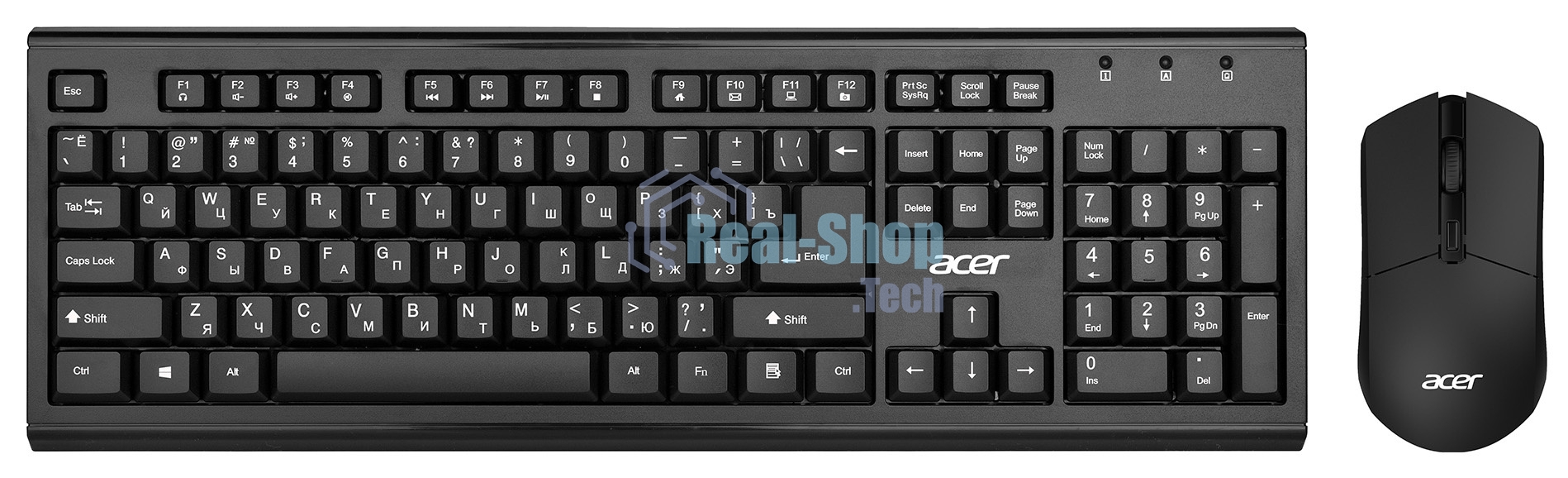 Комплект клавиатура + мышь Acer OKR120 клав:черный мышь:черный USB беспроводная Multimedia