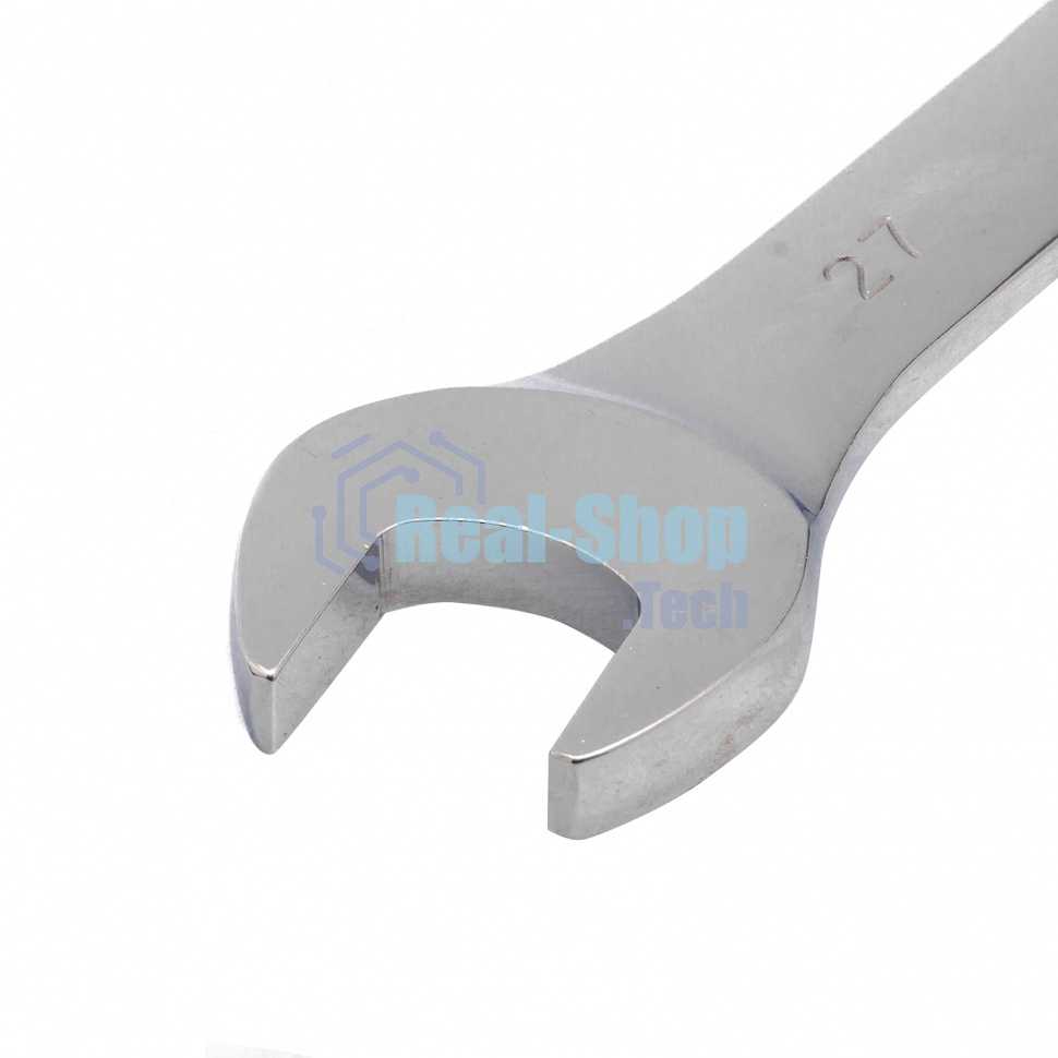 Ключ комбинированный трещоточный Matrix, 27 мм, CrV зеркальный хром