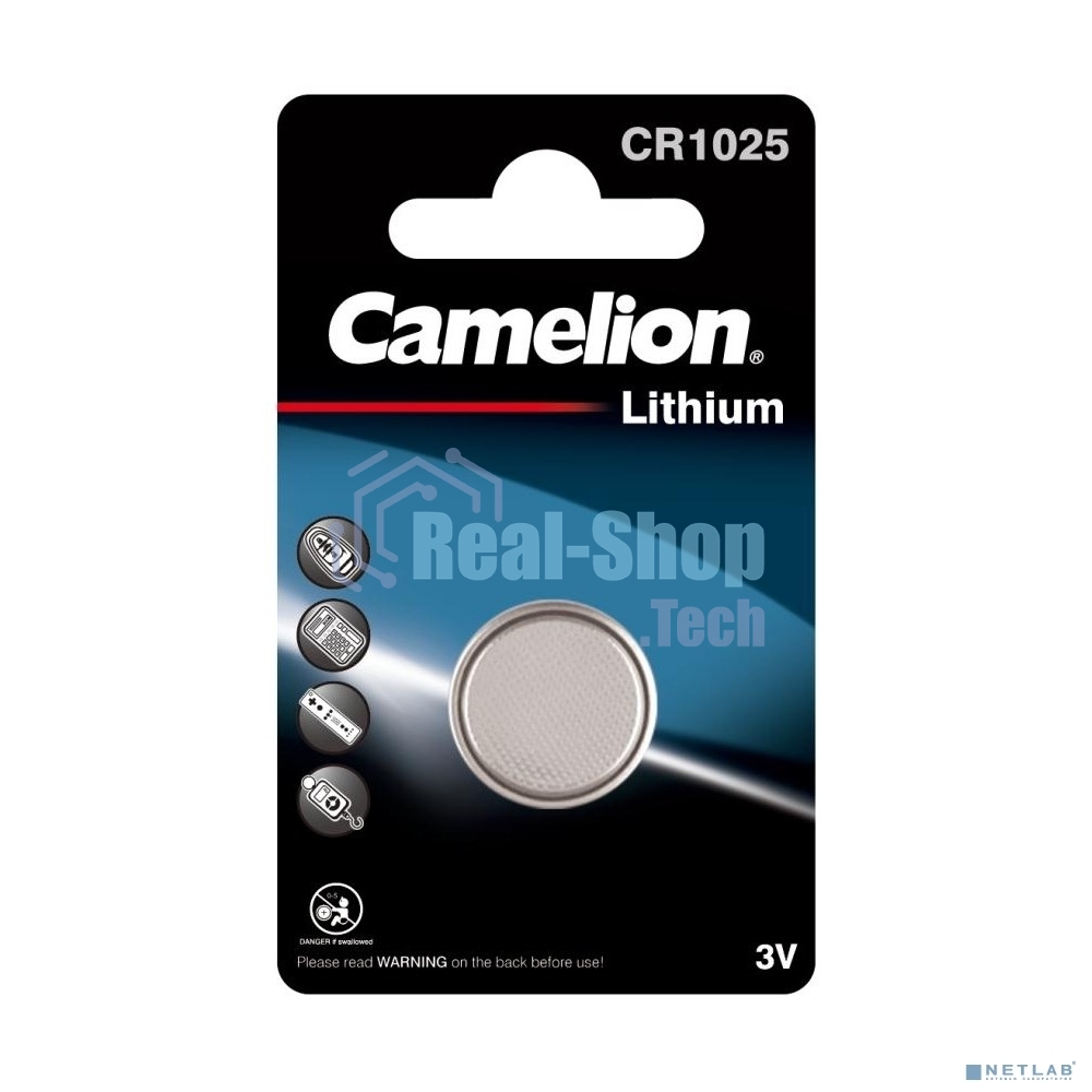 Элемент питания литиевый Camelion CR CR1025 BL-1 (блист.1шт) 3 В