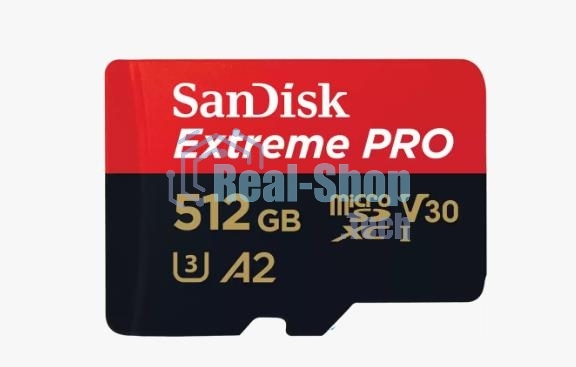 Флеш карта microSD 512Gb SanDisk microSDXC Class 10 UHS-I A2 C10 V30 U3 Extreme Pro (SD адаптер) 200Mb/s