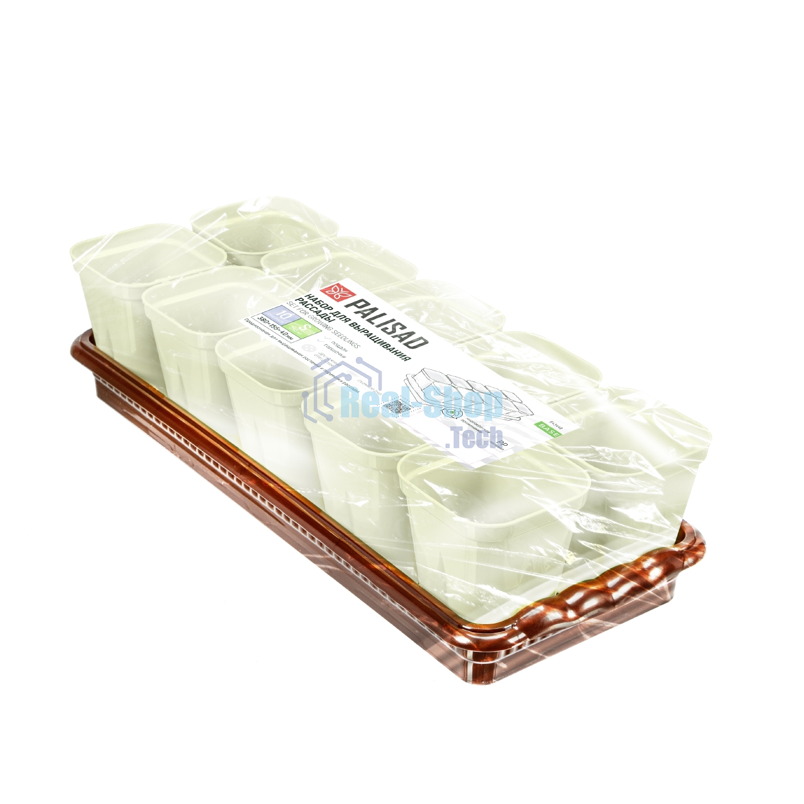 Набор для рассады Palisad поддон 380х155х40 мм, 10 горшочков по 250 мл с выдвижным дном