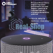 Умная колонка Yandex Станция Мини 3 Алиса серый 12W 1.0 BT/Wi-Fi