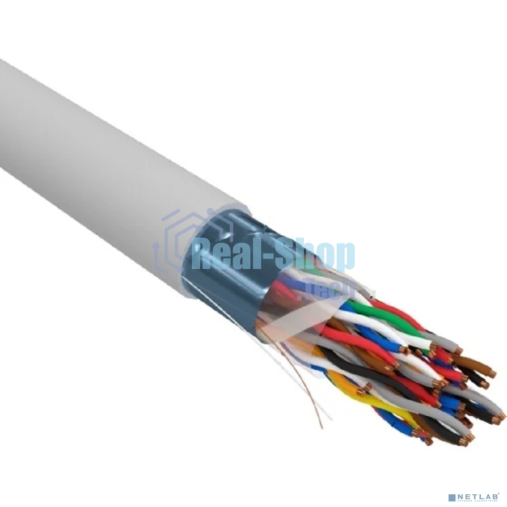 Кабель витая пара Rexant F/UTP, cat.5e, PVC, 25PR, 24AWG, INDOOR, SOLID, серый, 305м