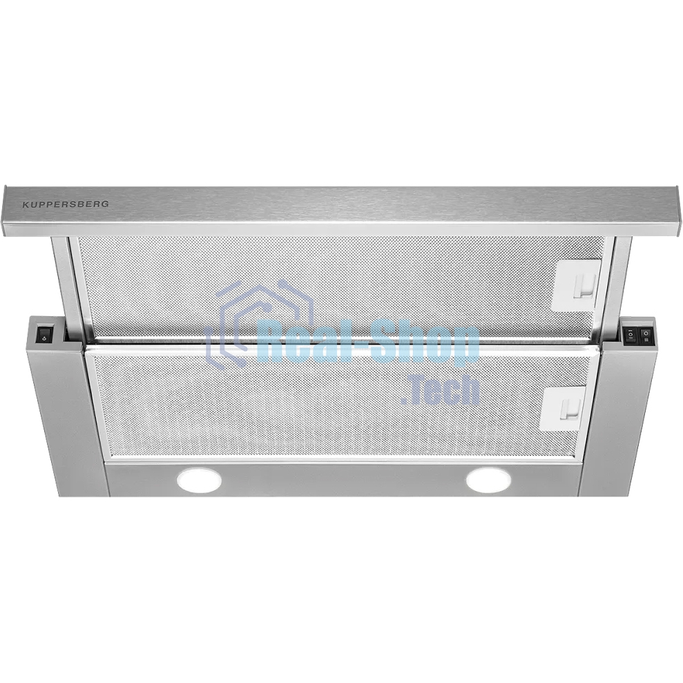 Встраиваемая вытяжка Kuppersberg SLIMTURBO 60 X, ширина 60 см, отвод/рециркуляция, 1500 м3/час, механическое управление, 3 скорости, освещение 2х2 Вт, металлические жироулавливающие фильтры, угольный фильтр KF-ES (опция), 63.4 дБ, обратный клапан, шхвхг:5