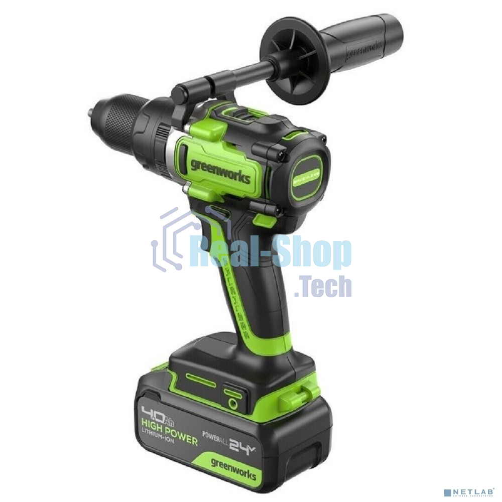 Дрель-шуруповерт аккумуляторная GREENWORKS GD24DD140, Аккумуляторная, 24В, Без АКБ и ЗУ
