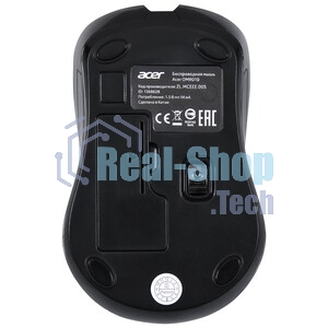 Мышь беспроводная Acer OMR010 черный, 1200 dpi, радиоканал, USB, кнопки - 3