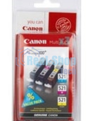 Картридж струйный Canon CLI-521 (2934B010) голубой/пурпурный/желтый набор карт. для Canon Pixma MP540/620/630/980