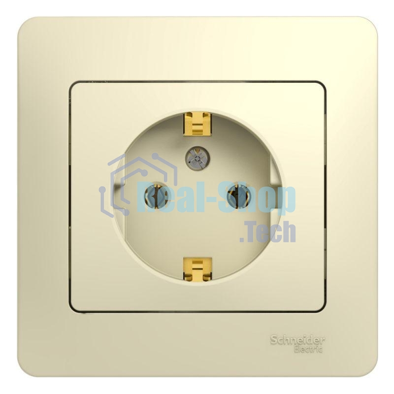 Розетка 1-м СП Glossa 16А с заземл. в сборе беж. SchE GSL000242