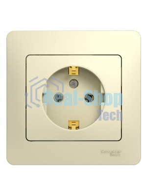 Розетка 1-м СП Glossa 16А с заземл. в сборе беж. SchE GSL000242