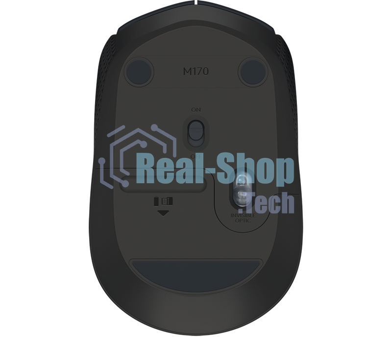 Мышь беспроводная Logitech M170 черный/темно-серый, 1000 dpi, радиоканал, USB, кнопки - 3