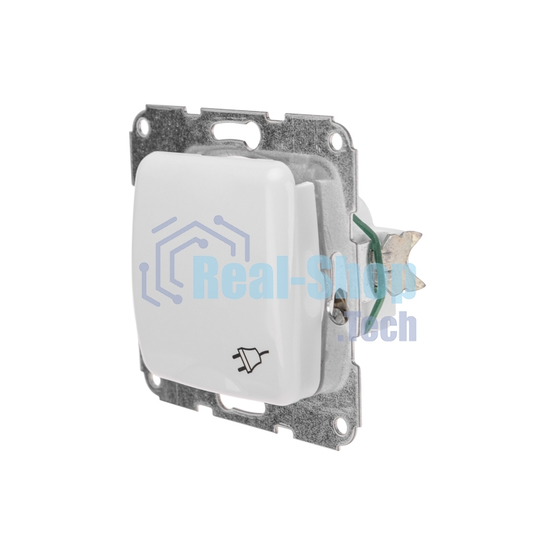 Розетка Kranz 1-ая с/з DEA с крышкой с/у 16А мех. белый