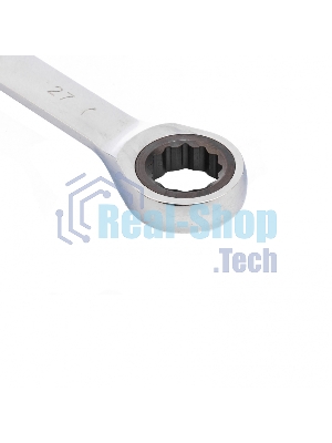 Ключ комбинированный трещоточный Matrix, 27 мм, CrV зеркальный хром