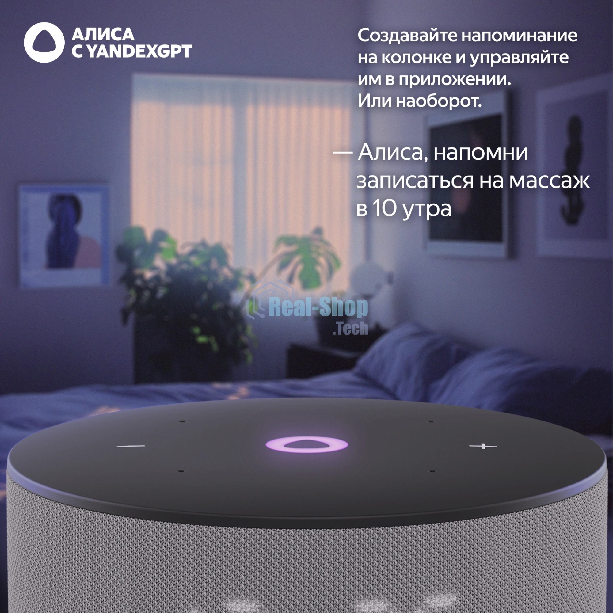 Умная колонка Yandex Станция Мини 3 Алиса серый 12W 1.0 BT/Wi-Fi