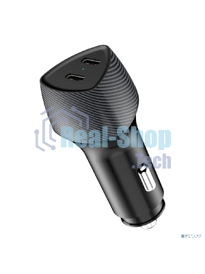Автомобильное зарядное устройство с двумя портами Rexant (USB-C PD + USB-C PD) со световой индикацией, 40Вт, черное