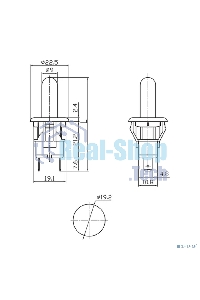 Выключатель-кнопка Rexant 250V 2.5А (2с) ON-(OFF) Б/Фикс белый (мебельная)