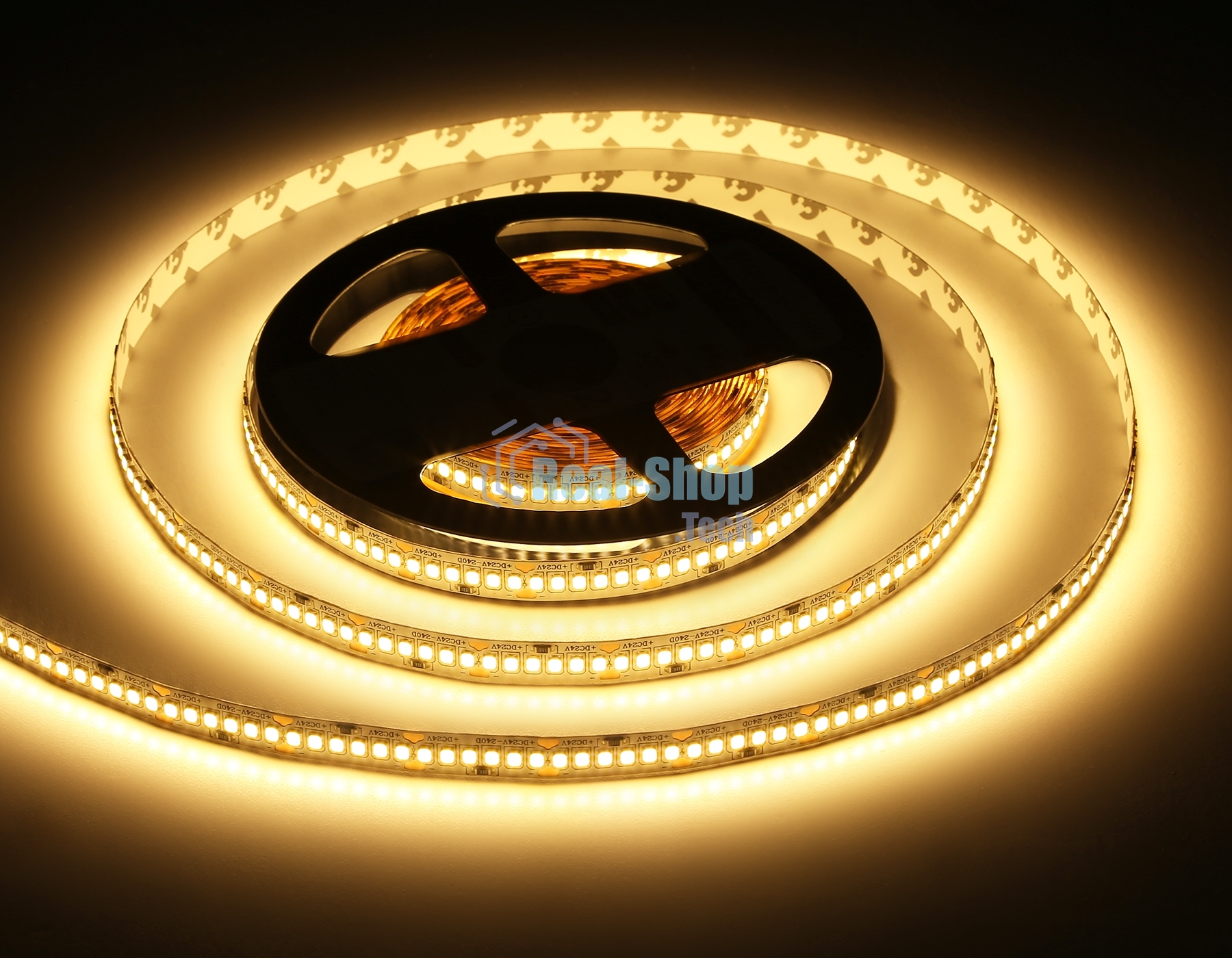 Светодиодная лента Ambrella light GS3401 2835 240Led/ 20W m/ 24V IP20 3000K/ 5000*10*1.2mm (2 конт.)