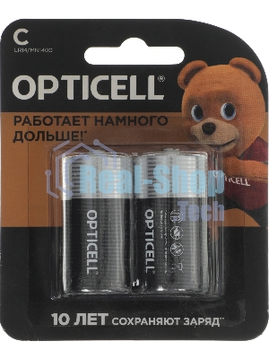 Элемент питания алкалиновый C/LR14 1.5В (блист. 2шт) Basic Opticell 5051004