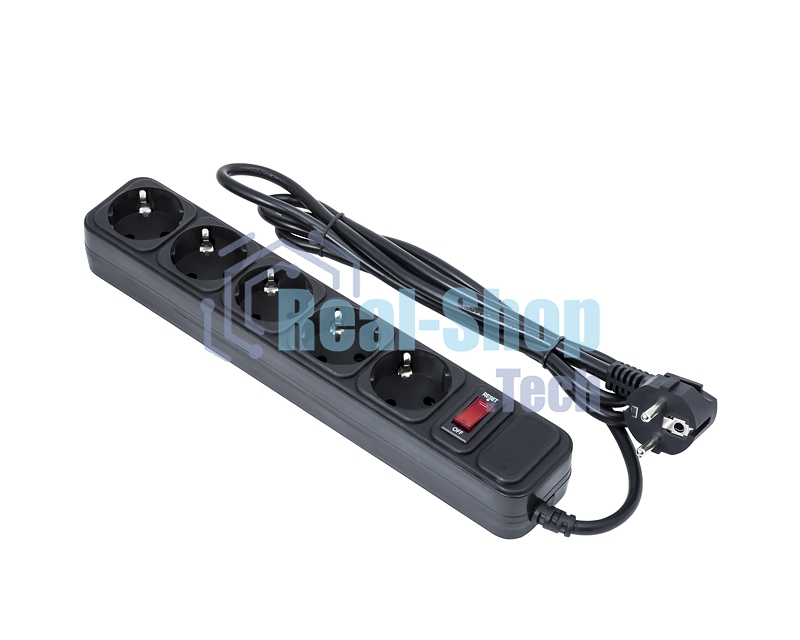 Сетевой фильтр ExeGate EX279181RUS SP-5-10B (5 розеток, 10 м, евровилка, черный)