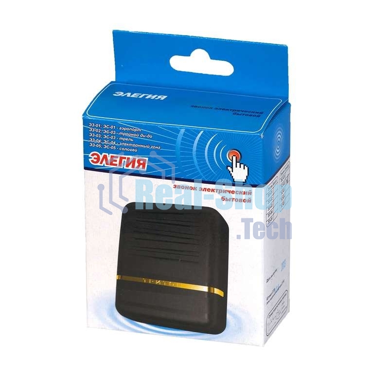 Звонок дверной проводной Элегия соловей 220В 80-90дБА черный/золотистый Тритон ЭЗ-05