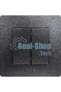 Выключатель двухклавишный, автоматические клеммы, Etika, 10AX, 250В~, антрацит Выключатель двухклавишный, автоматические клеммы, Etika, 10AX, 250В~, антрацит