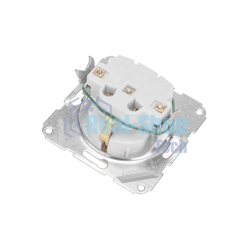 Розетка Kranz 1-ая с/з DEA с крышкой с/у 16А мех. белый