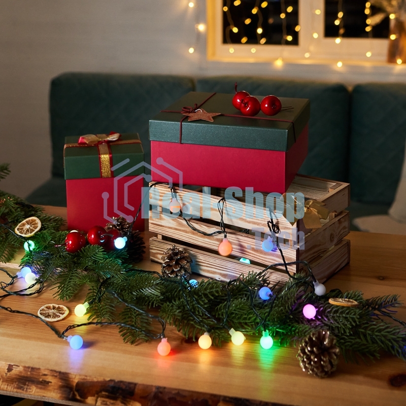 Гирлянда Neon-night Шарики Ø 18 мм, 5 м, темно-зеленый ПВХ, 30 диодов, цвет RGb