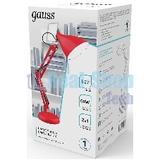 Светильник Gauss GT0034 настольный на струбцине/основание E27 красный 60Вт