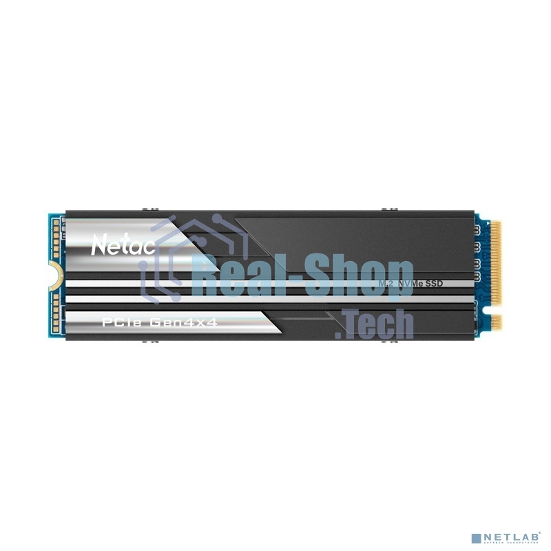 Накопитель SSD Netac NV5000, 500Gb, M.2 2280, PCIe 4.0 x4, NVMe, R/W 5000/2500, с радиатором