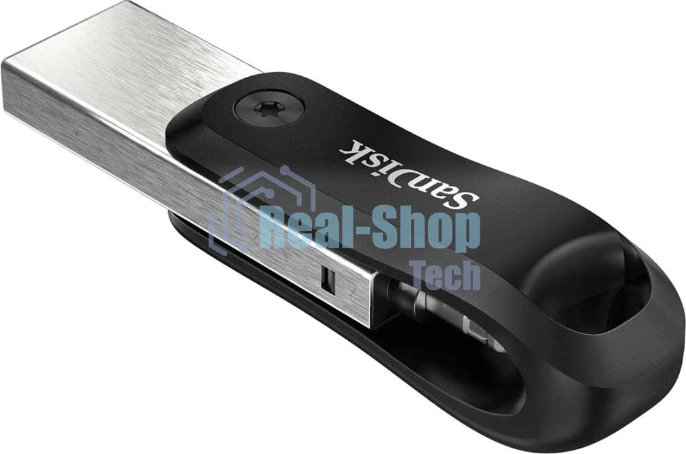 Флешка USB SanDisk IX60N iXpand Go (SDIX60N-064G-GN6NN), 64Gb, USB 3.0/Lightning, R/W 150/70, черный/серебристый