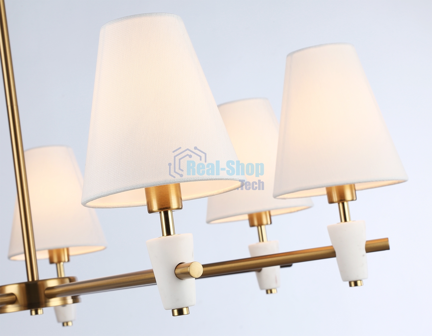 Люстра Ambrella light LH75045/7 BS/WH латунь/белый E14*7 max 40W D840*580