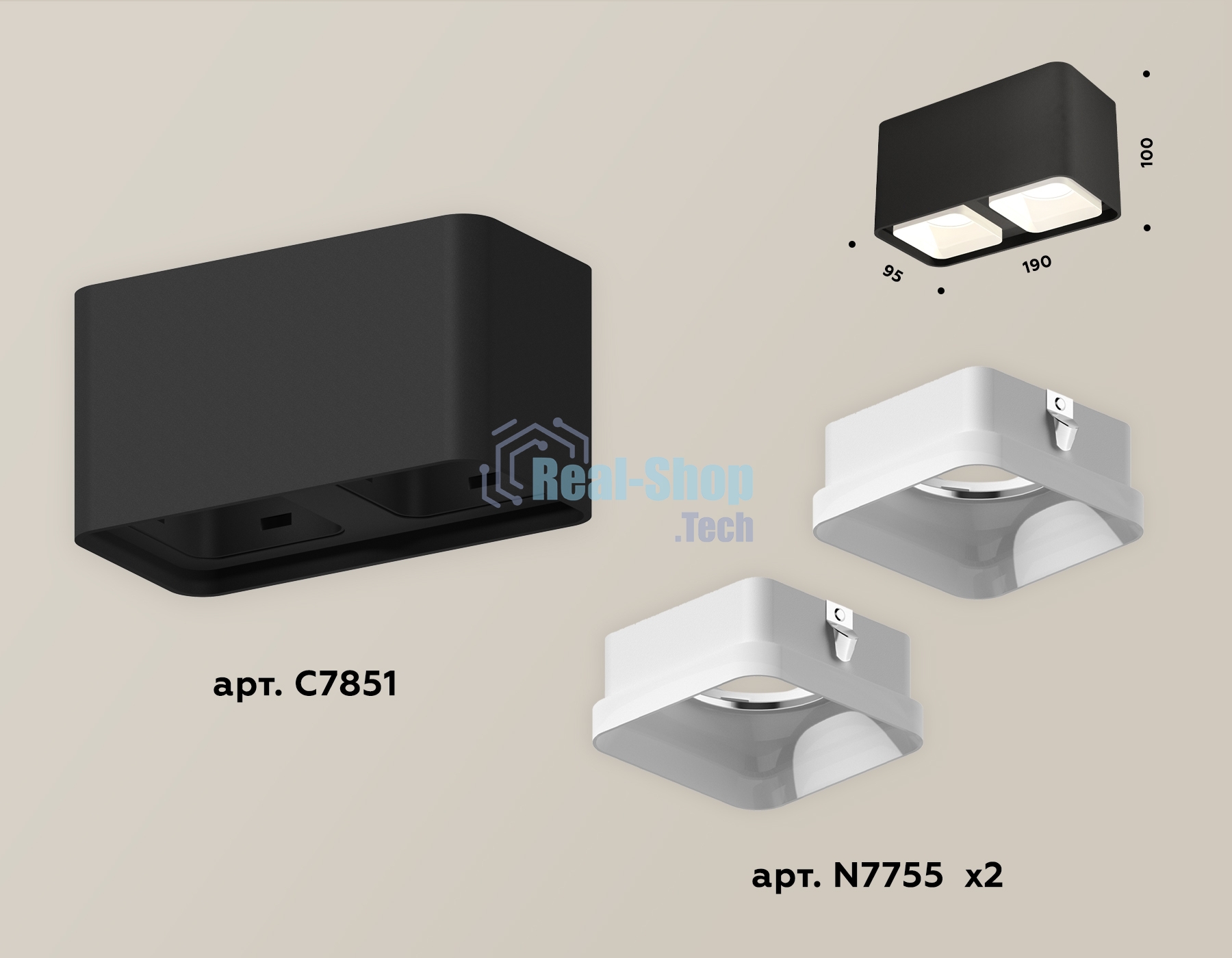 Светильник Ambrella Light XS7851021 SBK/FR черный песок/белый матовый MR16 GU5.3 (C7851, N7755)