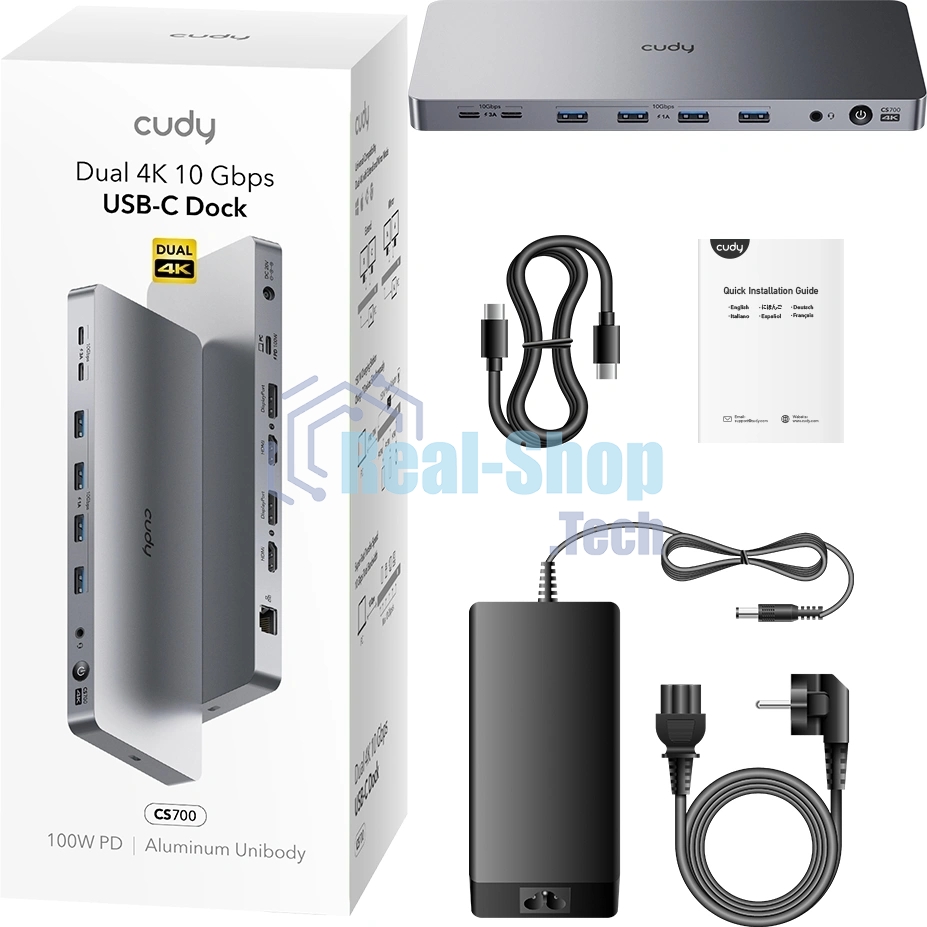Станция докирования 13-IN-1 10Gbps USB-C Dual 4K Docking Station 150W PSU