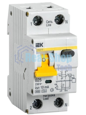 Выключатель автоматический дифференциального тока Iek MAD22-5-025-B-10 АВДТ 32 B25 10мА