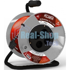 Удлинитель силовой Ресанта СУ-2х1-30/2 (61/118/4) 2x1.0кв.мм 4розет. 40м ПВС катушка оранжевый