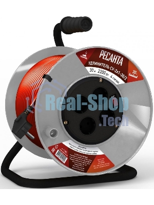 Удлинитель силовой Ресанта СУ-2х1-30/2 (61/118/4) 2x1.0кв.мм 4розет. 40м ПВС катушка оранжевый