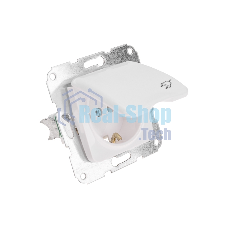 Розетка Kranz 1-ая с/з DEA с крышкой с/у 16А мех. белый