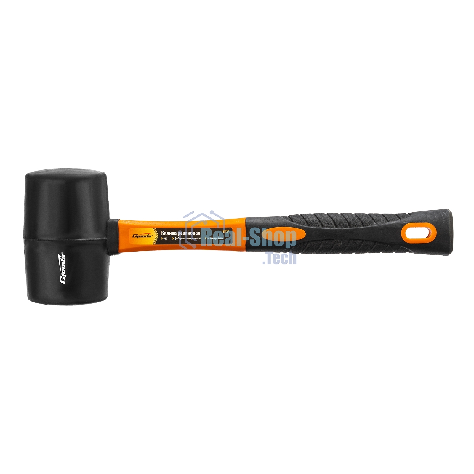 Киянка резиновая Sparta 680 г, черная резина, фибергласовая рукоятка