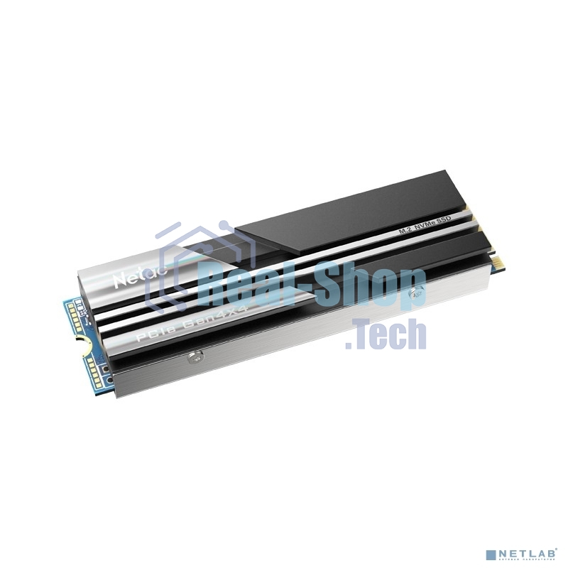 Накопитель SSD Netac NV5000, 500Gb, M.2 2280, PCIe 4.0 x4, NVMe, R/W 5000/2500, с радиатором