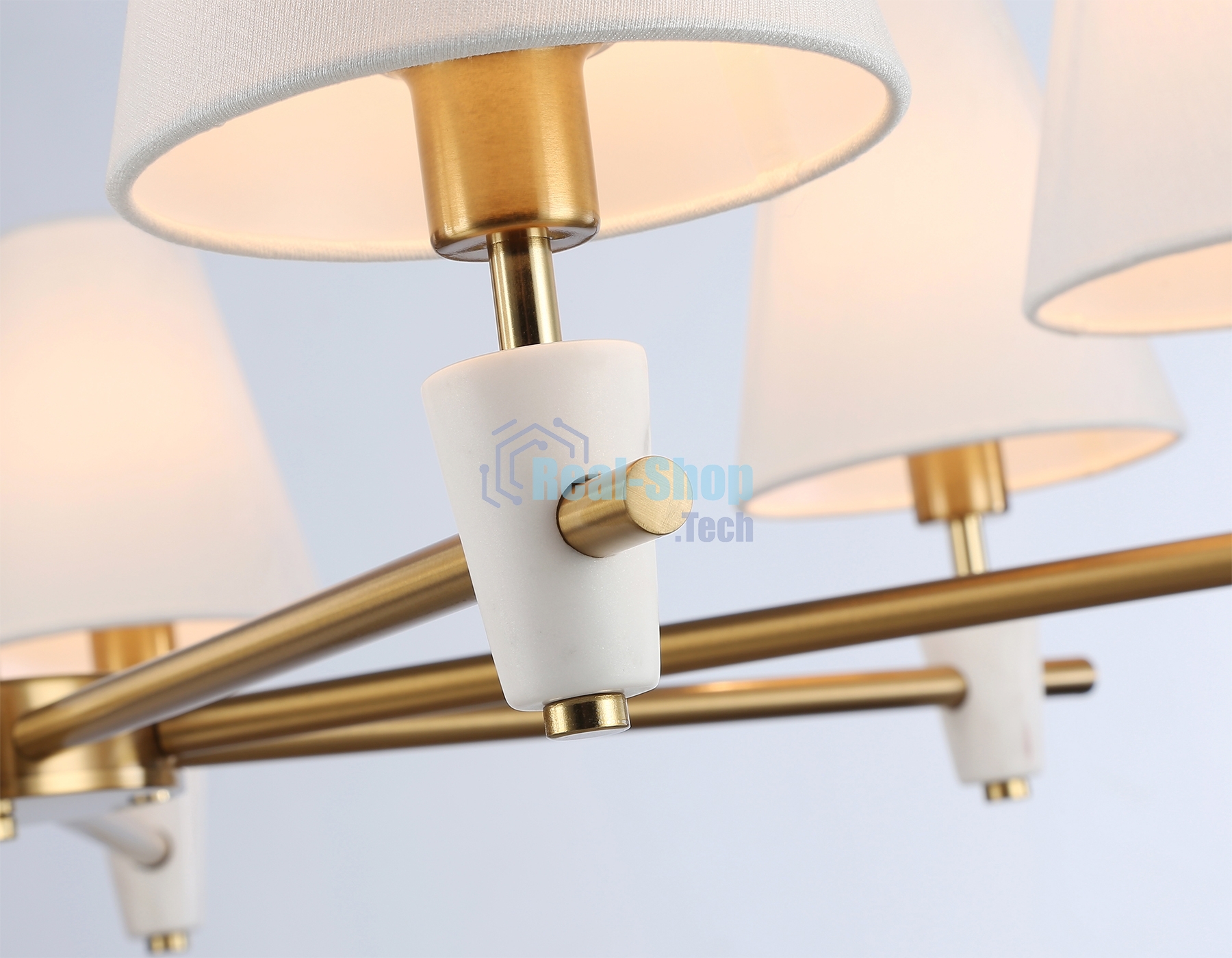 Люстра Ambrella light LH75045/7 BS/WH латунь/белый E14*7 max 40W D840*580