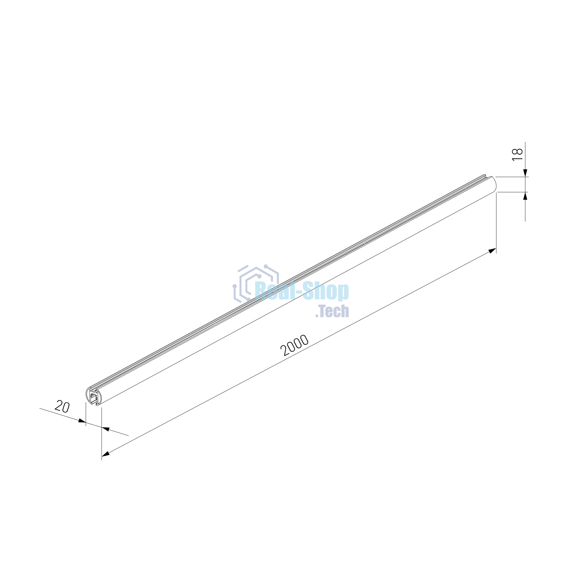 Mini Magnetic Шинопровод накладной Round (черный) (2м) 85165/00