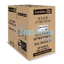 Кабель ExeGate Special UTP4-C5e-CCA-S24-IN-PVC-GY-100 UTP 4 пары кат.5e CCA, 0.48мм (24AWG), 100м, серый, PVC