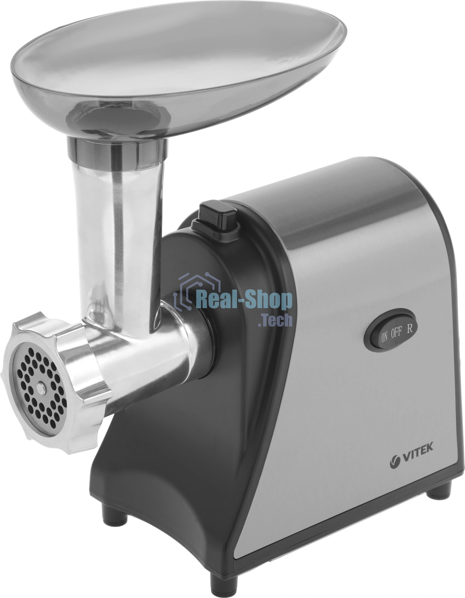 Мясорубка электрическая Vitek VT-3636 серебристый, 1700 Вт, 1.7 кг/мин, реверс, насадки - 4