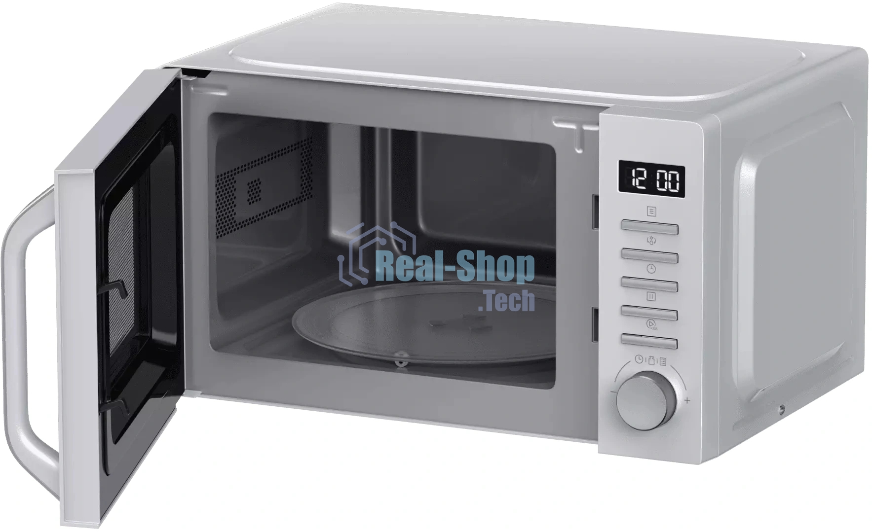 Микроволновая печь Haier HMB-DM208SA серебристый/черный, 20 л, 800 Вт, переключатели - кнопки, поворотный механизм
