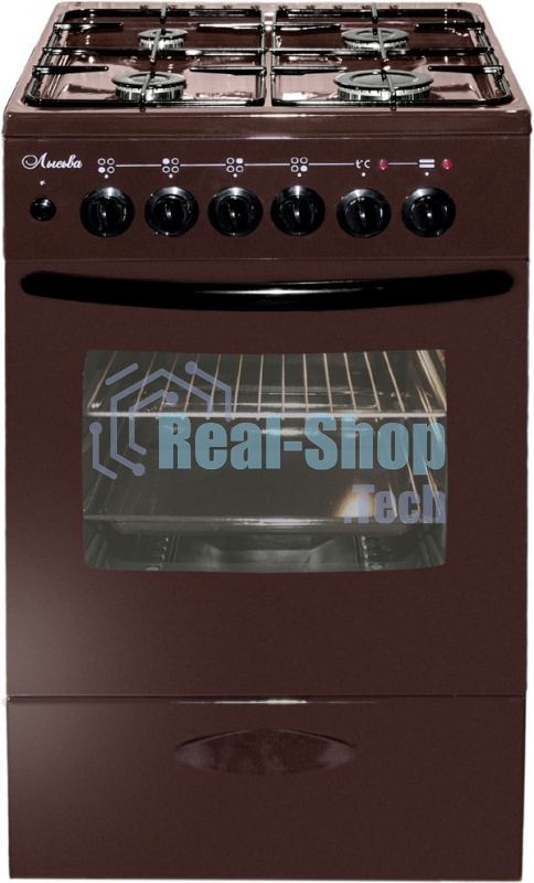 Плита комбинированная Лысьва ЭГ 404 МС-2у коричневый, конфорок 4 газовых, духовка 57 л, 50 см x 85 см x 60 см (без крышки)