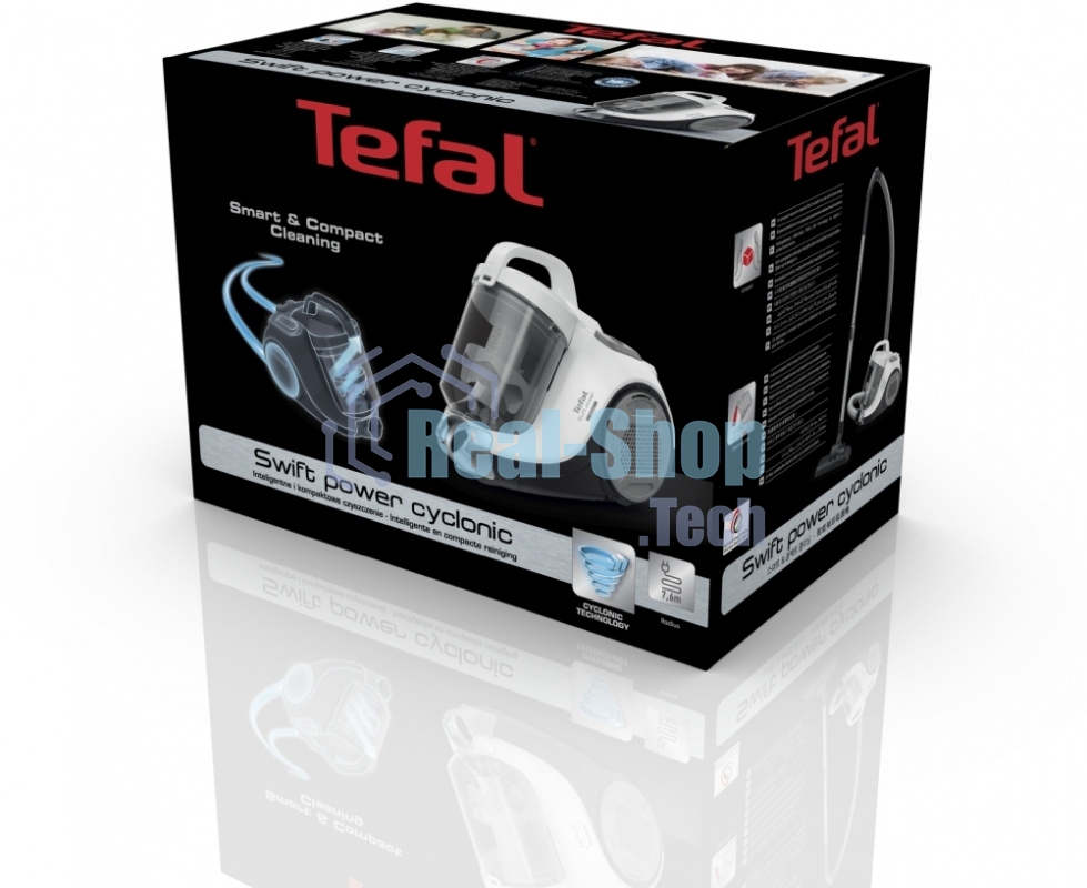 Пылесос Tefal TW2947EA белый, 295/750 Вт, уборка сухая, пылесборник контейнер 1.2 л