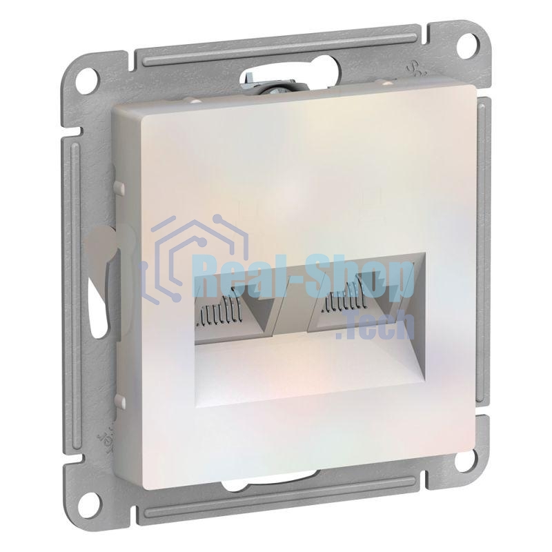 Розетка компьютерная двойная RJ45+RJ45, кат.5E, механизм ATN000485 Schneider Electric Жемчуг