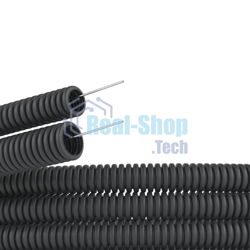 Труба гофрированная ПНД d40мм гофро с протяж. черный (уп.20м) ДКС 71740