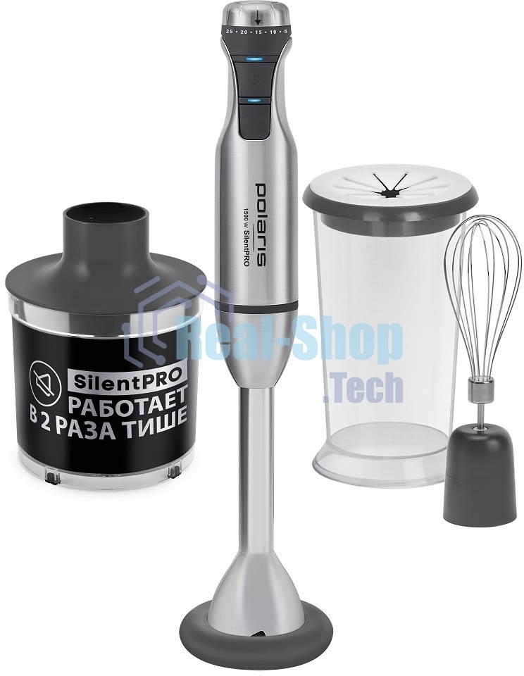 Блендер погружной Polaris PHB1591L Silent металлик 1500Вт