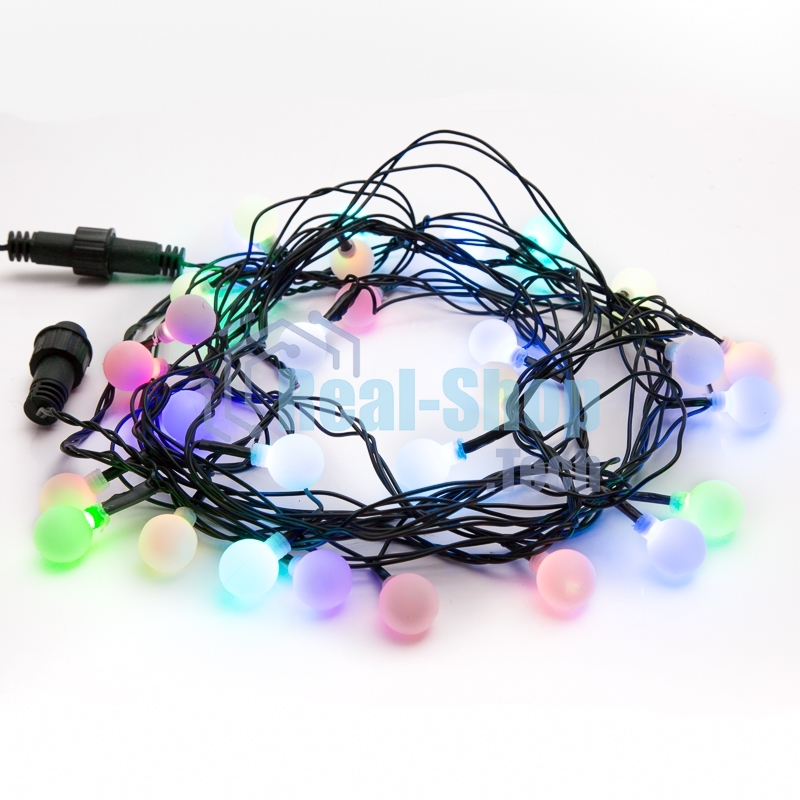Гирлянда Neon-night Шарики Ø 18 мм, 5 м, темно-зеленый ПВХ, 30 диодов, цвет RGb